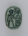 Scarab Inscribed With the Throne Name of Thutmose IV, Steatite (glazed)